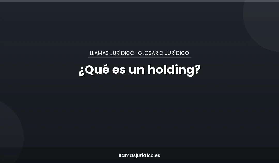 ¿Qué es un holding?